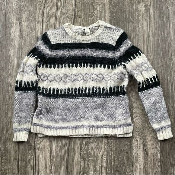 2/$20 Forever 21 Fuzzy Warm fair isle Printed Crewneck Sweater - Picture 8 of 11